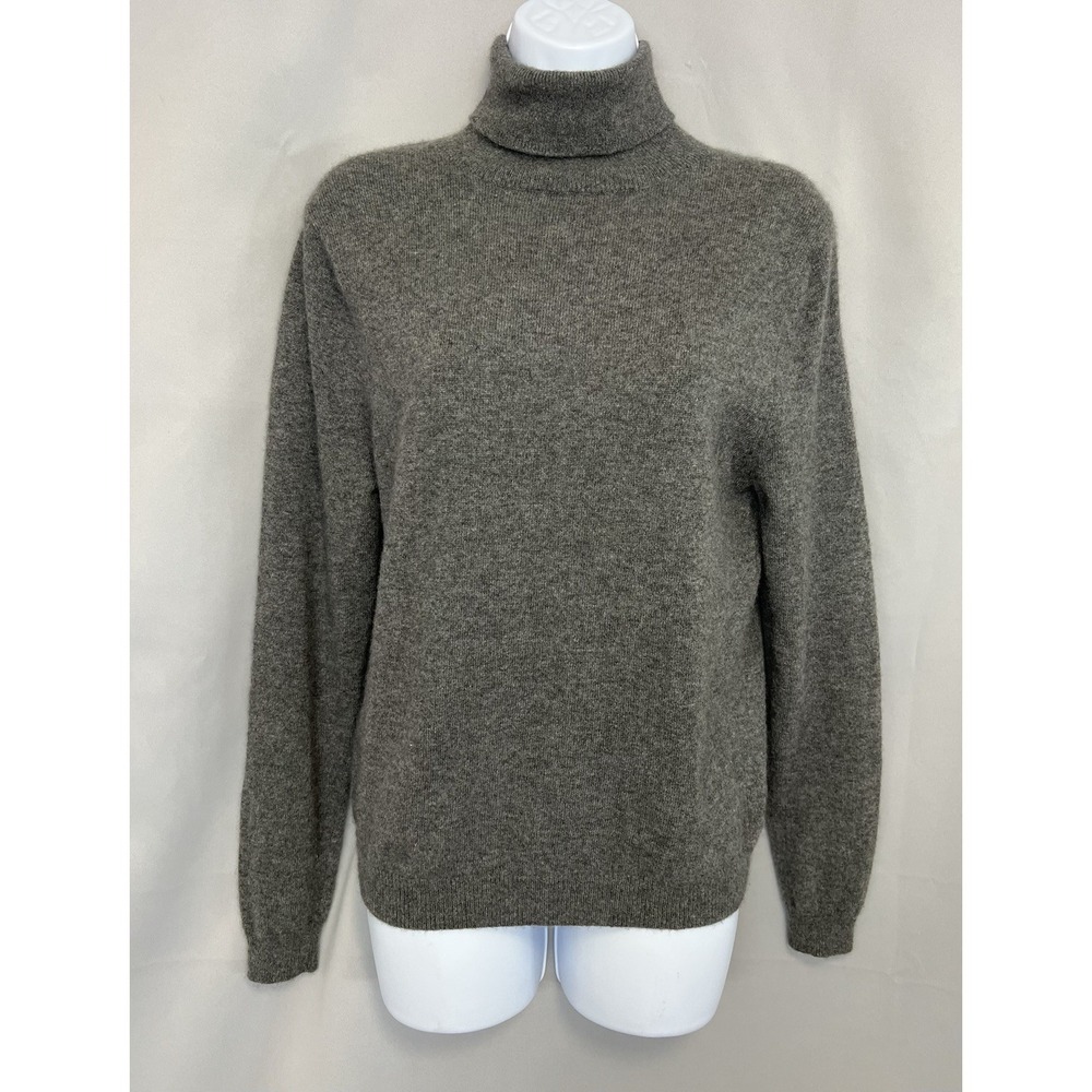 CROFT & BARROW Sweater Womens Small 100% Cashmere Turtle Neck Pullover Gray